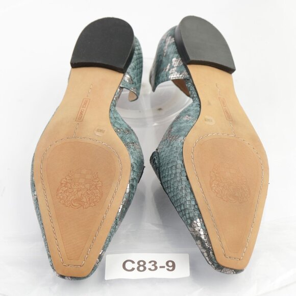 Vince Camuto Womens Kordie D'Orsay Flats Size 8.5 Blue Teal Python Slip On Shoes - Picture 8 of 12